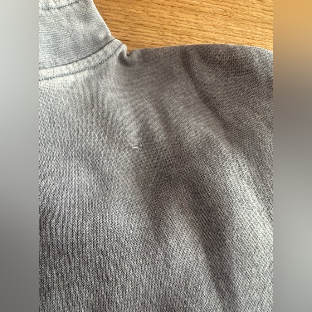 Women’s Washed Grey Quarter-Zip Pullover Sweatshirt - Picture 4 of 10